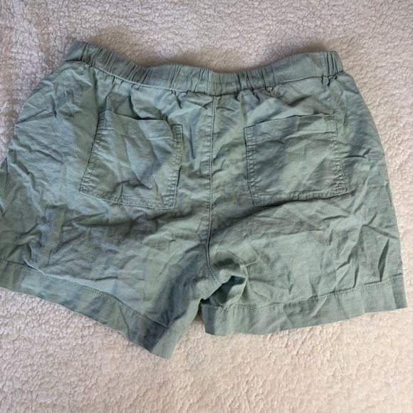 Briggs Linen Blend Casual Summer Shorts Women's L Light Green Pocket Detail - Picture 6 of 8